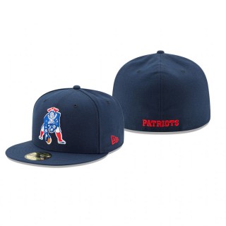 New England Patriots Navy Omaha Classic Logo 59FIFTY Fitted Hat