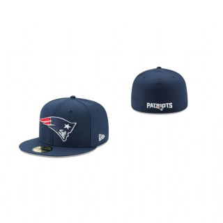 New England Patriots Navy Omaha Team Logo 59FIFTY Fitted Hat