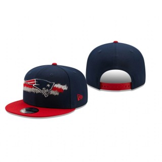 New England Patriots Navy Red Scribble 9FIFTY Snapback Hat