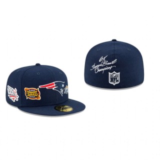 New England Patriots Navy World Champions 59FIFTY Fitted Hat