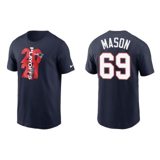 Men's Patriots Shaq Mason Navy 2021 NFL Playoffs T-Shirt