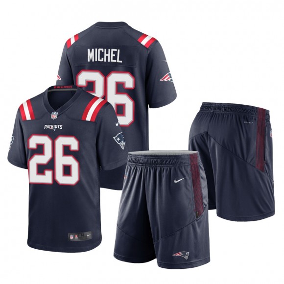 New England Patriots Sony Michel Navy Game Shorts Jersey