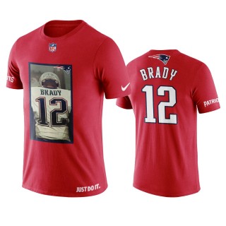 New England Patriots Tom Brady Red Art Image T-Shirt