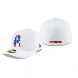 New England Patriots White Omaha Throwback Logo Low Profile 59FIFTY Hat