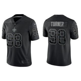 Payton Turner New Orleans Saints Black Reflective Limited Jersey