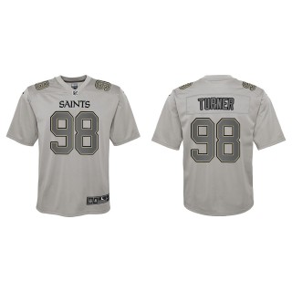 Payton Turner Youth New Orleans Saints Gray Atmosphere Game Jersey