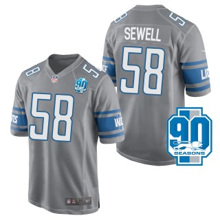 Penei Sewell Detroit Lions Silver 90th Season Patch Game Jersey
