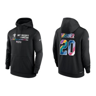 Pete Werner New Orleans Saints Black 2022 NFL Crucial Catch Therma Performance Pullover Hoodie