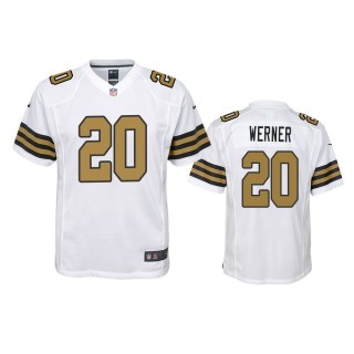New Orleans Saints Pete Werner White Color Rush Game Jersey