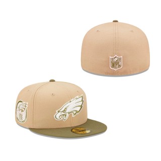 Philadelphia Eagles 75th Anniversary Saguaro Tan Olive 59FIFTY Fitted Hat