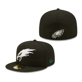 Men's Philadelphia Eagles New Era Black Elemental 59FIFTY Fitted Hat