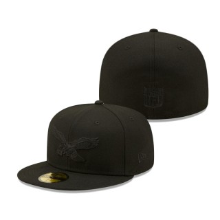 Philadelphia Eagles Black on Black Alternate Logo 59FIFTY Fitted Hat