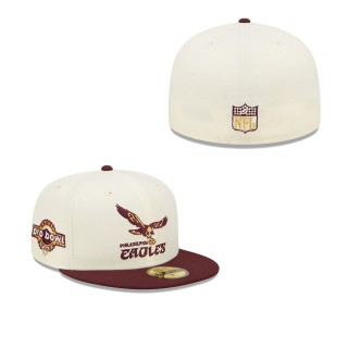 Men's Philadelphia Eagles Cream Maroon Gridiron Classics 1994 Hawaii Pro Bowl Exclusive 59FIFTY Fitted Hat