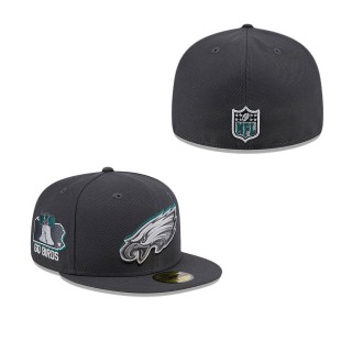 Philadelphia Eagles Graphite Official 2024 NFL Draft On Stage 59FIFTY Fitted Hat