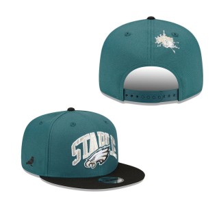Men's Philadelphia Eagles Green Black NFL x Staple Collection 9FIFTY Snapback Adjustable Hat