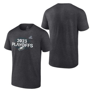 Philadelphia Eagles Heather Charcoal 2023 NFL Playoffs T-Shirt