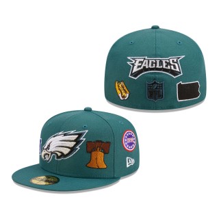 Men's Philadelphia Eagles New Era Midnight Green Team Local 59FIFTY Fitted Hat