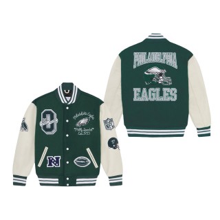 Philadelphia Eagles OVO x NFL Midnight Green Full-Snap Varsity Jacket