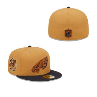Philadelphia Eagles Tan Navy 75Th Season Wheat 59FIFTY Fitted Hat