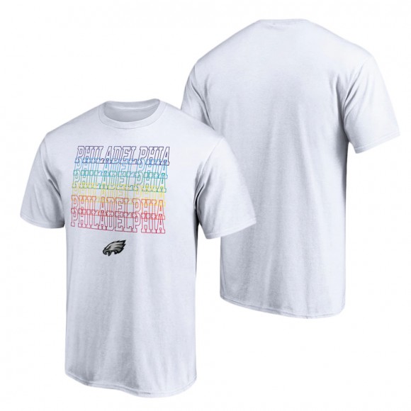 Men's Philadelphia Eagles White Fanatics Branded City Pride T-Shirt
