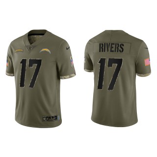 Philip Rivers Los Angeles Chargers Olive 2022 Salute To Service Limited Jersey