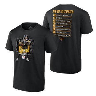 Pittsburgh Steelers Ben Roethlisberger Fanatics Branded Black Career Stats T-Shirt