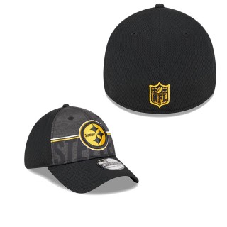 Men's Pittsburgh Steelers Black 2023 NFL Training Camp Team Colorway 39THIRTY Flex Fit Hat