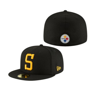 Men's Pittsburgh Steelers Black Omaha 59FIFTY Hat