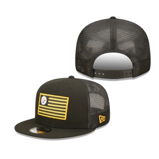 Men's Pittsburgh Steelers Black Republic Redux 9FIFTY Snapback Hat