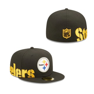 Men's Pittsburgh Steelers Black Side Split 59FIFTY Fitted Hat