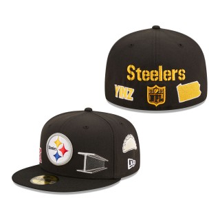Men's Pittsburgh Steelers New Era Black Team Local 59FIFTY Fitted Hat
