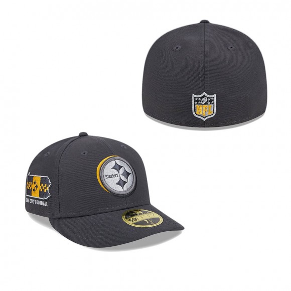 Pittsburgh Steelers Graphite 2024 NFL Draft Low Profile 59FIFTY Fitted Hat