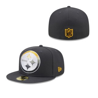 Men's Pittsburgh Steelers Graphite Color Dim 59FIFTY Fitted Hat