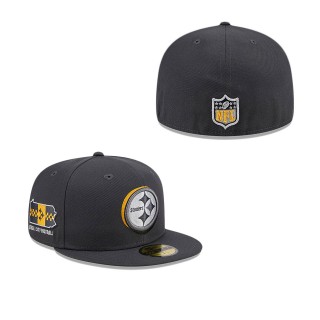 Pittsburgh Steelers Graphite Official 2024 NFL Draft On Stage 59FIFTY Fitted Hat