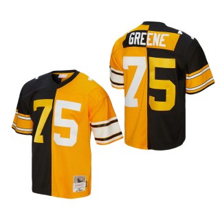 Men's Pittsburgh Steelers Joe Greene Mitchell & Ness Black Gold 1976 Split Legacy Replica Jersey