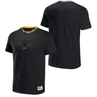 Men's Pittsburgh Steelers NFL x Staple Black Globe T-Shirt