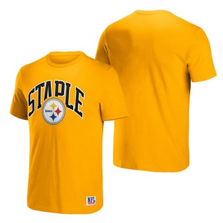 Men's Pittsburgh Steelers NFL x Staple Gold Logo Lockup T-Shirt