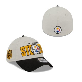 Men's Pittsburgh Steelers Stone Black 2023 NFL Draft 39THIRTY Flex Hat