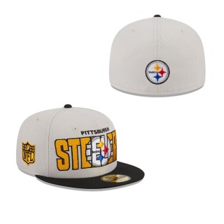 Men's Pittsburgh Steelers Stone Black 2023 NFL Draft On Stage 59FIFTY Fitted Hat