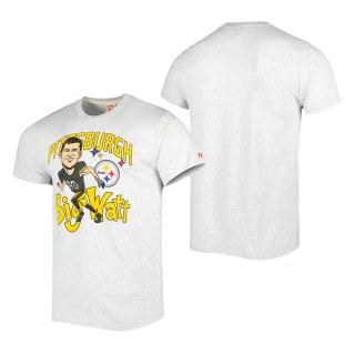 Men's Pittsburgh Steelers T.J. Watt Homage Ash Caricature Player Tri-Blend T-Shirt