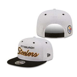 Men's Pittsburgh Steelers White Black Sparky Original 9FIFTY Snapback Hat