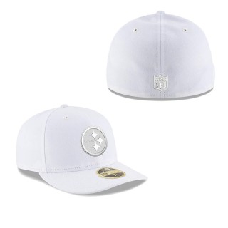 Pittsburgh Steelers White on White Low Profile Fitted Hat