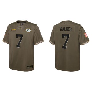 Quay Walker Youth Green Bay Packers Olive 2022 Salute To Service Limited Jersey