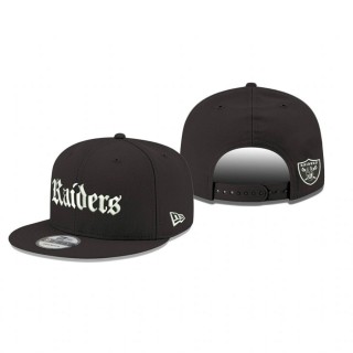 Las Vegas Raiders Black Gothic Script 9FIFTY Adjustable Snapback Hat
