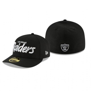 Las Vegas Raiders Black Omaha Script Low Profile 59FIFTY Hat