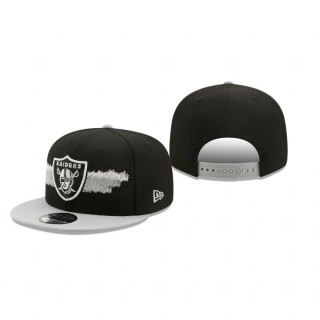 Las Vegas Raiders Black Silver Scribble 9FIFTY Snapback Hat