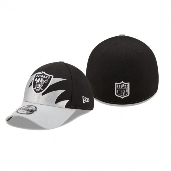 Las Vegas Raiders Black Silver Surge 39THIRTY Flex Hat