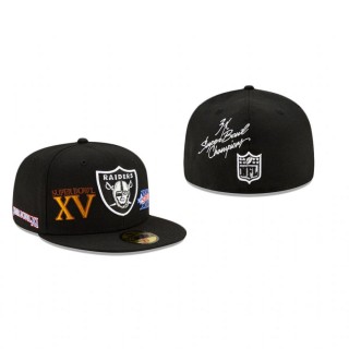 Las Vegas Raiders Black World Champions 59FIFTY Fitted Hat