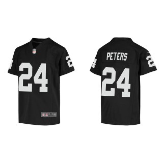 Youth Marcus Peters Raiders Black Game Jersey