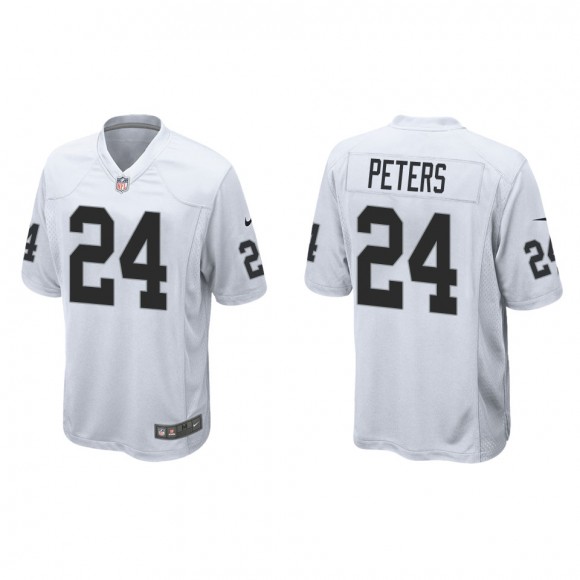 Marcus Peters Raiders White Game Jersey